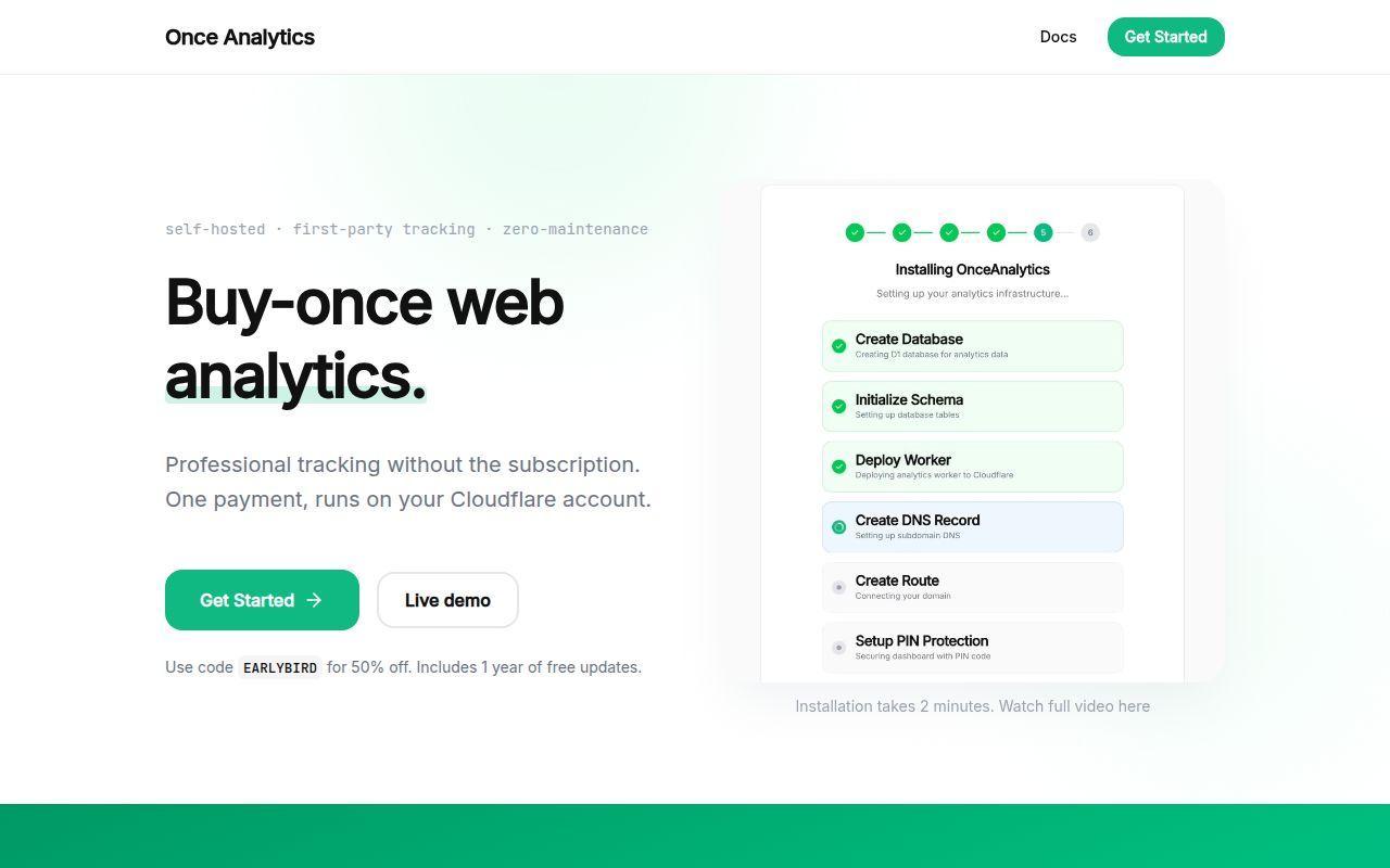 Once Analytics screenshot